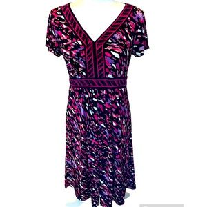 APT. 9 Black and Magenta Jersey Short sleeve Dress Size Small